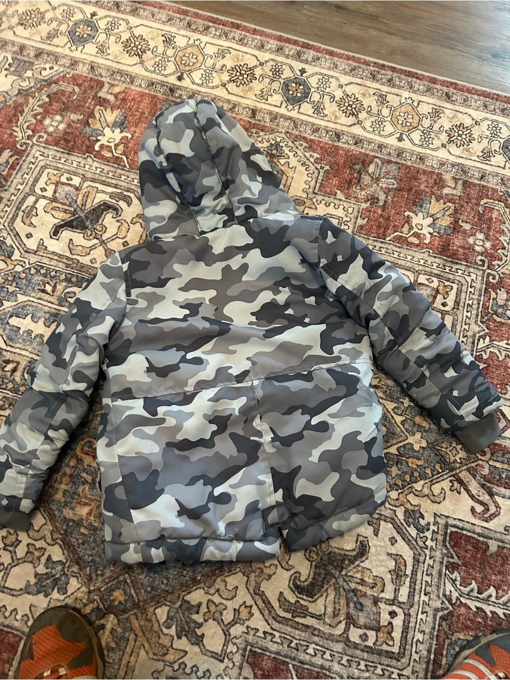 Cat & Jack Grey Camouflage Sherpa-Lined Hooded Jacket